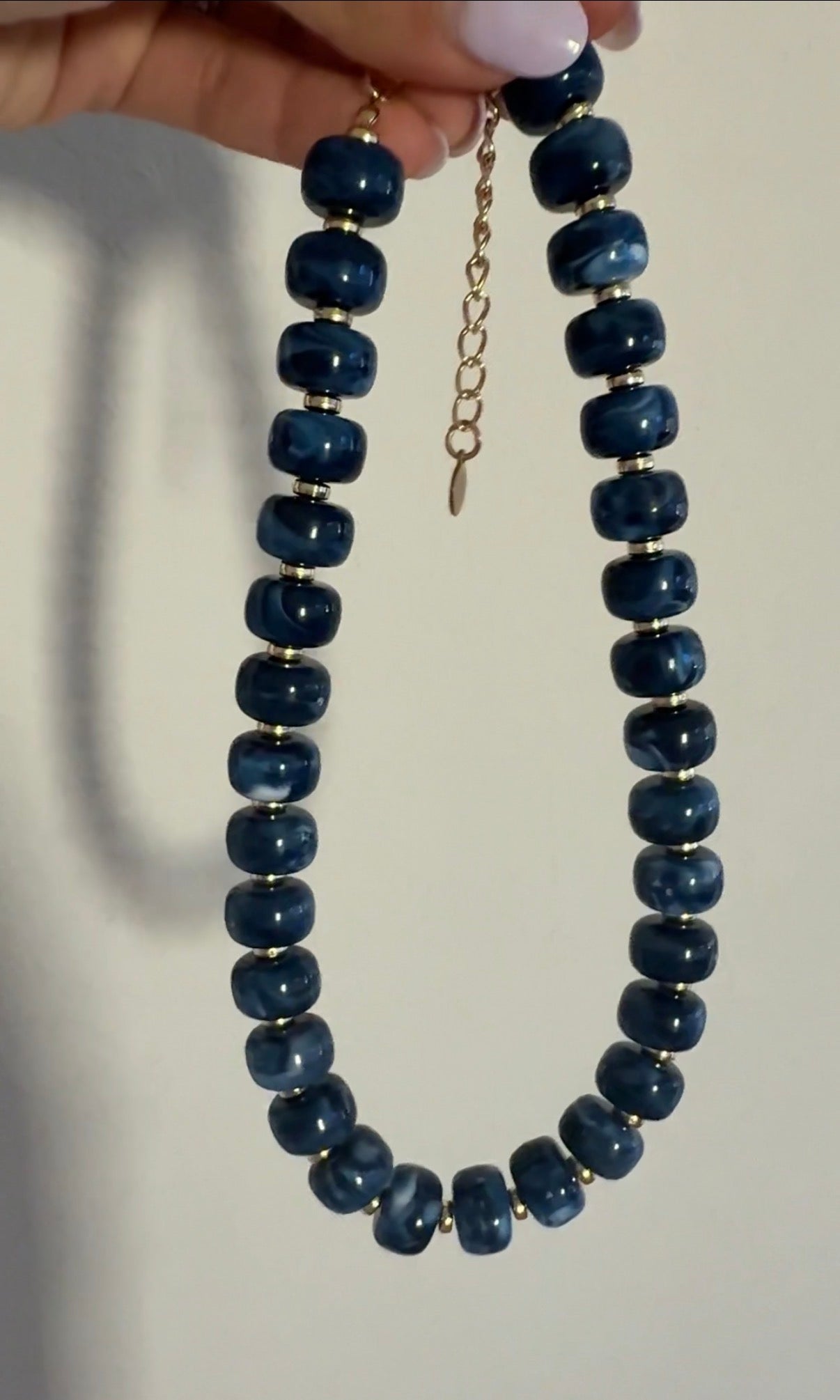 PRE ORDER MARIGOLD BEADED NECKLACE IN CFC BLUE